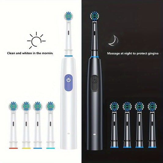 Rechargeable Electric Toothbrush with 8 Replaceable Brush Heads