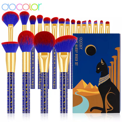 Docolor Egypt Makeup brushes set 19Pcs High quality makeup brush Foundation Power Blending Face Powder Eyeshadow Make up brushes