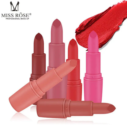 MISS ROSE Lipstick Waterproof Long Lasting Nude Matte Makeup Sexy Red Lips Cosmetics Batom