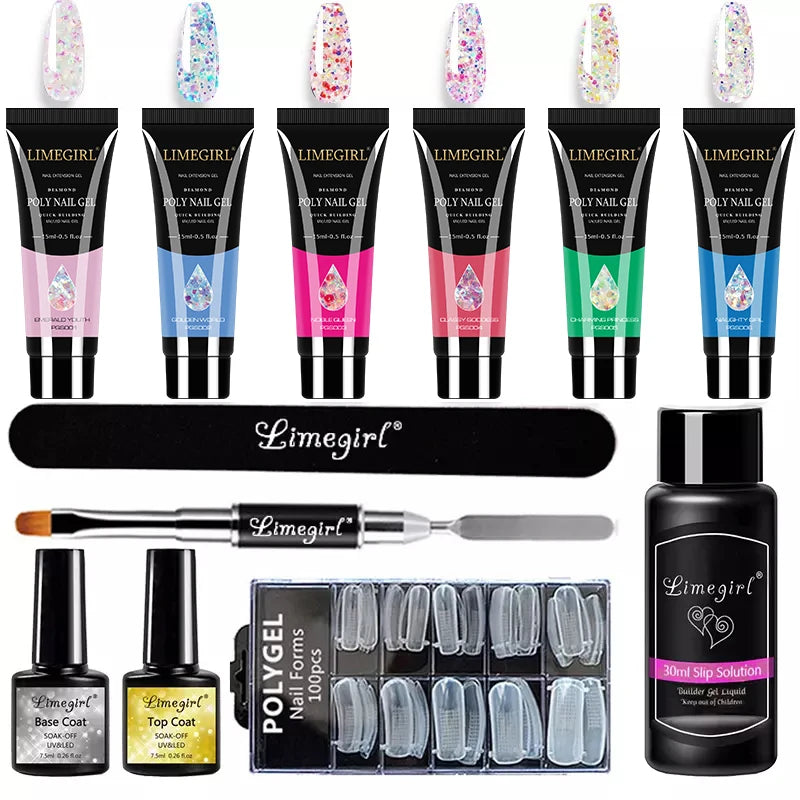 Poly Nail Gel Set Nail Gel Kit 15g Crystal Building Clear Colors Gel With Nail Tools Set Gel Nail Polish For Nail Extensions Set