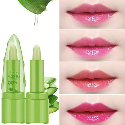 Aloe Vera Lip Stick Gloss Color Changing Pink Lipstick Matte Batons Rossetti Lipstic Balsamos Labiales Mate Labios Batom Korean