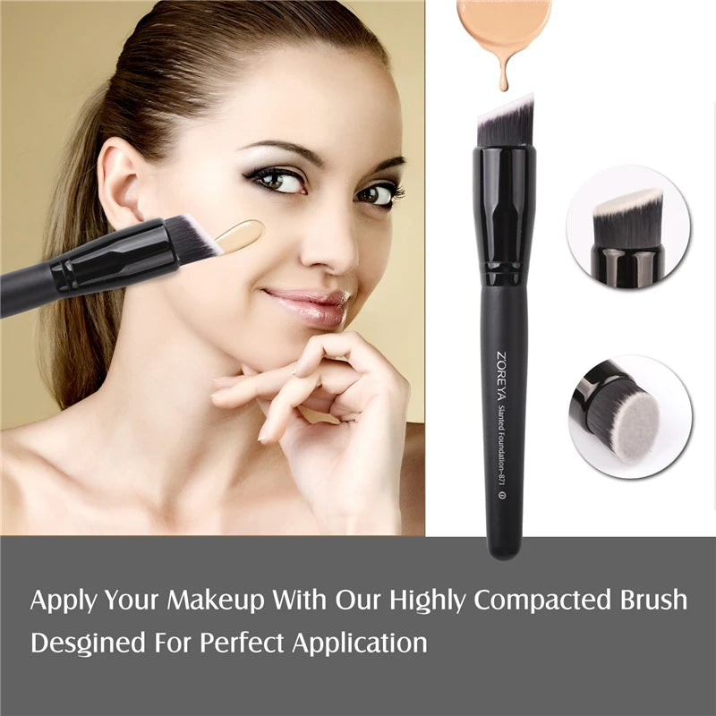 ZOREYA 15 Pcs Luxury Balck Makeup Brushes Set Tools Professional Brushes Foundation Powder Eyeliner Eyeshadow Make up Brushes