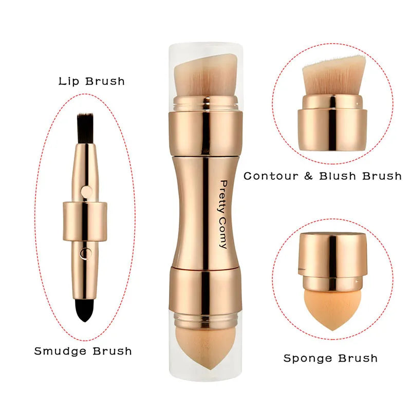 4 In 1 Makeup Brushes Foundation Eyebrow Shadow Concealer Eyeliner Blush Powder Cosmetic Professional Maquiagem Beauty Health