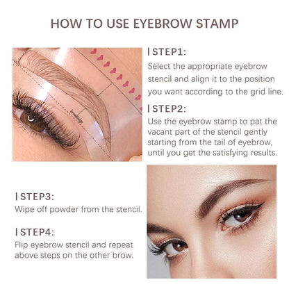 2022 Professional Eye Brow One Step Eyebrow Stamp Shaping Kit Set Gel Stamp Makeup Kit Magic Eyebrow Stencils Eyebrow Brushes