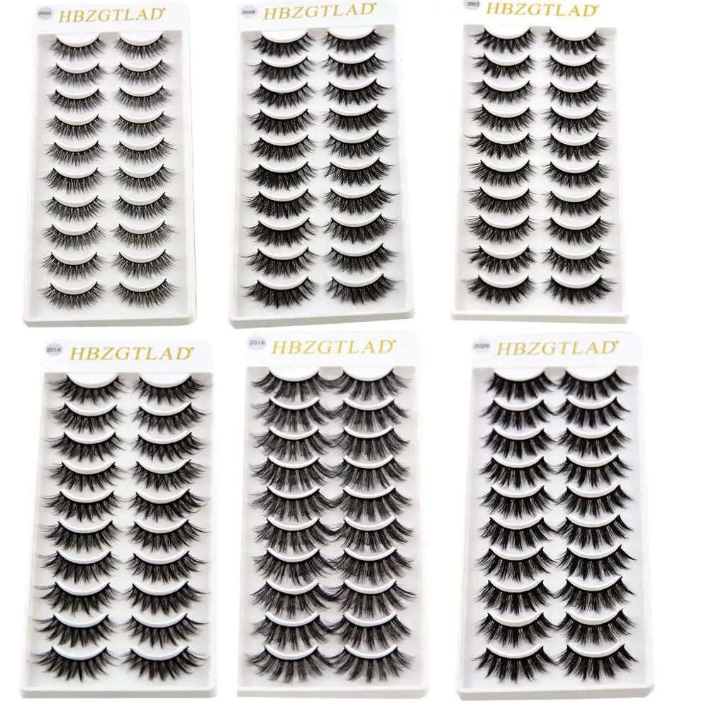 2022 NEW 10 pairs 100% Real Mink Eyelashes 3D Natural False Eyelashes 3d Mink Lashes Soft Eyelash Extension Makeup Kit Cilios