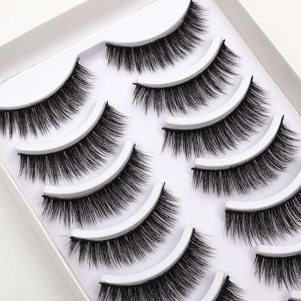 2022 NEW 10 pairs 100% Real Mink Eyelashes 3D Natural False Eyelashes 3d Mink Lashes Soft Eyelash Extension Makeup Kit Cilios