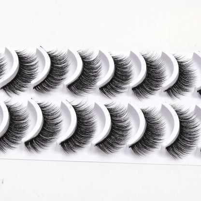 2022 NEW 10 pairs 100% Real Mink Eyelashes 3D Natural False Eyelashes 3d Mink Lashes Soft Eyelash Extension Makeup Kit Cilios