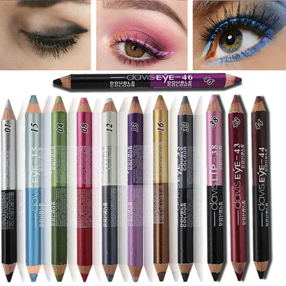 Double-headed Durable Sweatproof Eyeliner Pencil Eye Shadow Pencil Lasting Eye Liner Pencil Pigment Waterproof Eye Makeup Tools