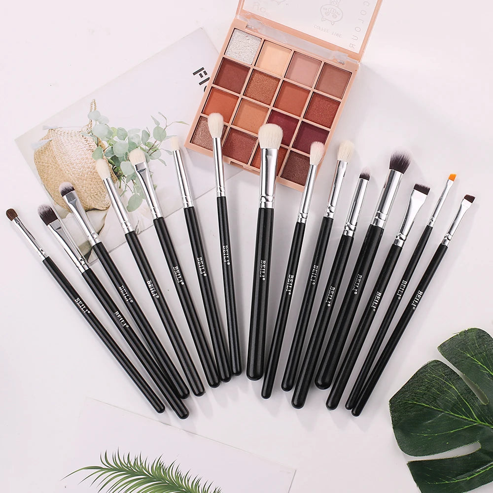 BEILI Black 10-19Pcs Makeup Brushes Natural Synthetic Hair Eyeshadow Blending Eyeliner Makeup Brush Set косметика