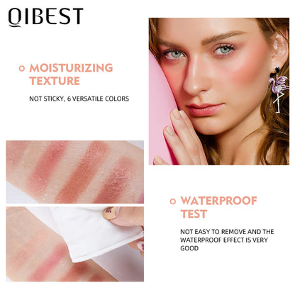QIBEST Face Blusher Contour Makeup Long-lasting Matte Make Up Natural Cheek Contour Blush Brightens Face Cheek Face Cosmetics