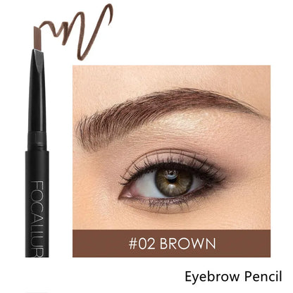 FOCALLURE 4 Pcs Makeup Set Include Eyebrow Shaping Gel Eyebrow Pencil Double Head Black Mascara Women's Cosmetics Kit With Bags
