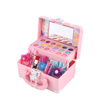 Kids Makeup Kit For Girl Washable Safe Cosmetics Toys Set Children Makeup Cosmetics Playing Box Play Set Safety Non-toxic Toys