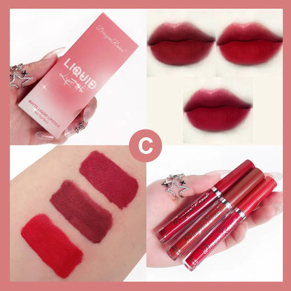 3pcs Velvet Matte Lip Gloss Set Waterproof Long-wear Liquid Lipstick Lip Colour Lips Daily Makeup Women Cosmetics