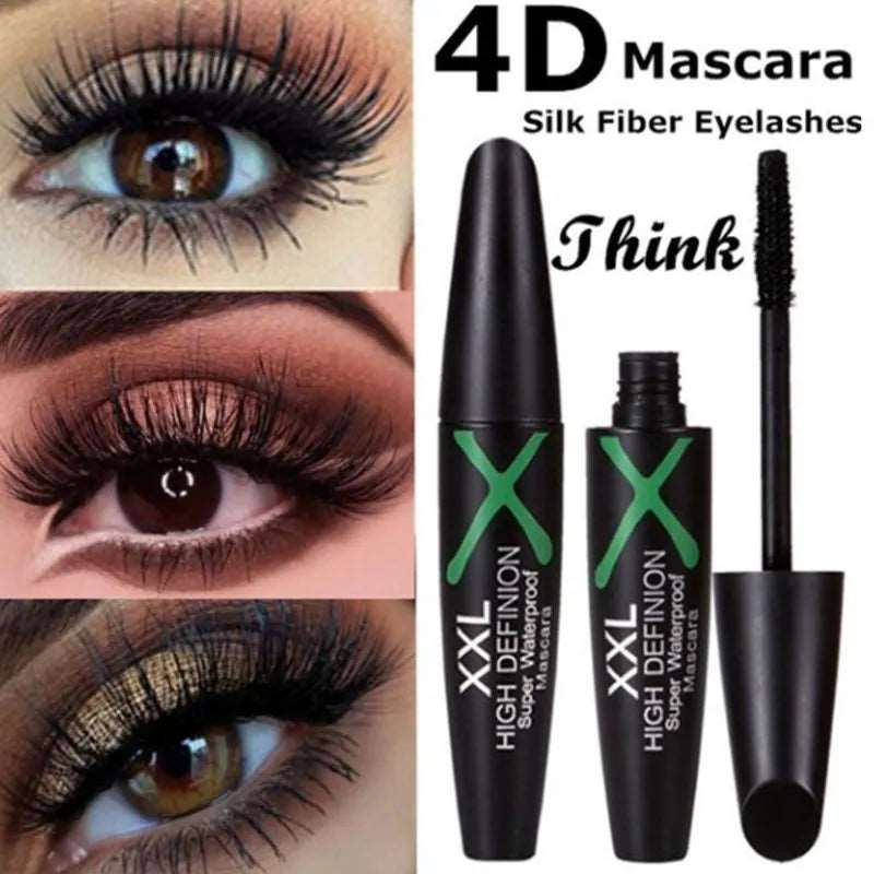 4D Silk Fiber Mascara Waterproof Long Lasting Mascara Black Eyelashes Extension Mascara Cosmetics