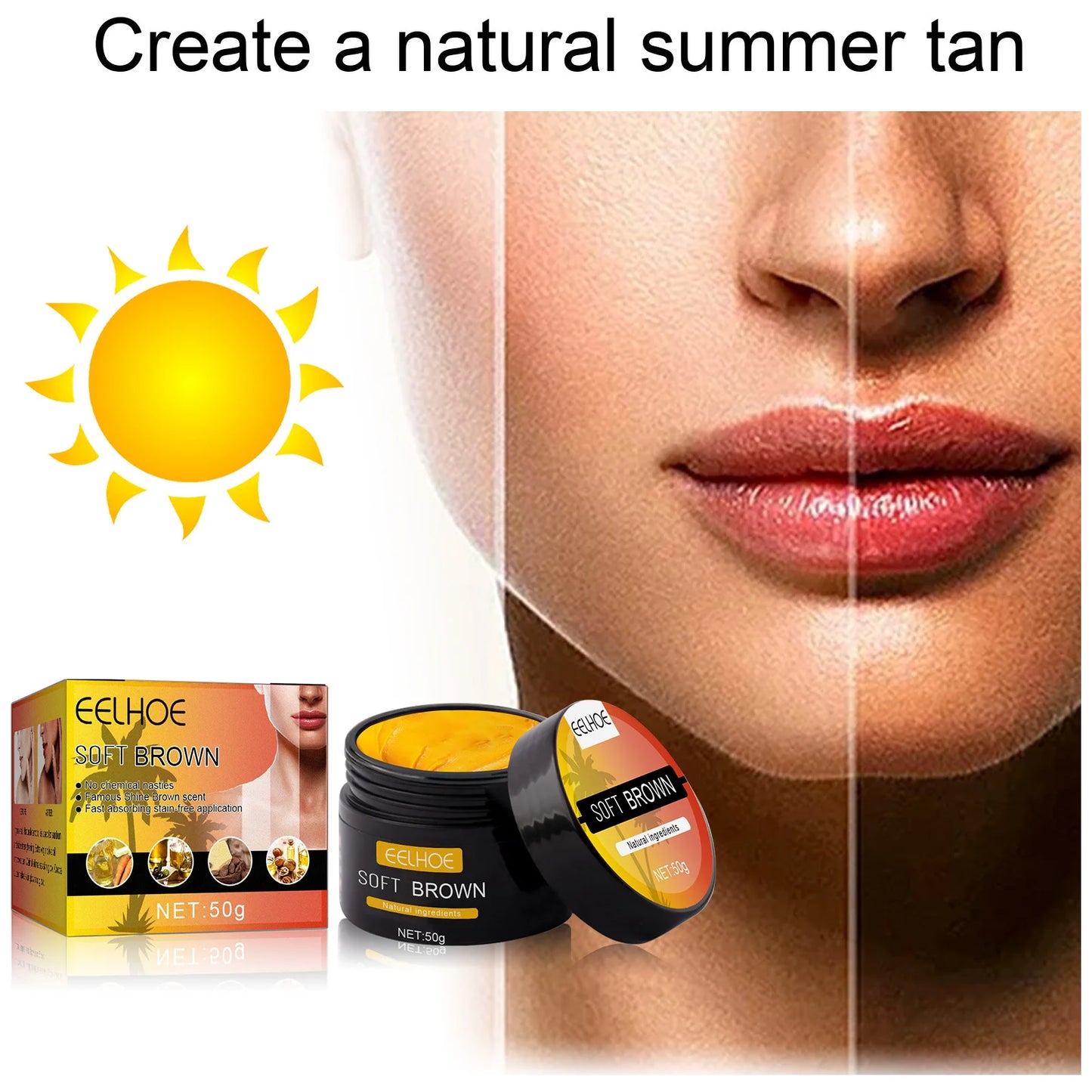 EELHOE Blackening Cream Aloe gel Summer Beach Bronze Tone Blackening and tanning lotion Skin sunburn repair gel soothing gel