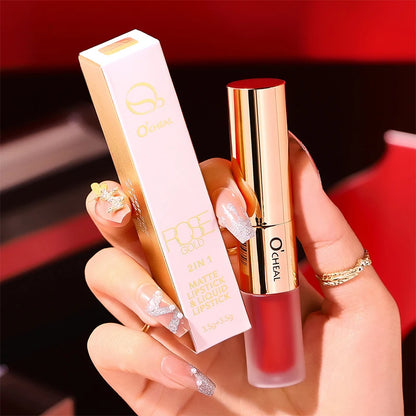 Dual Head 12 Colors Lips Makeup Lipstick Lip Gloss Long Lasting Moisture Lipstick Red Lip Matte Lipstick Waterproof Cosmetics