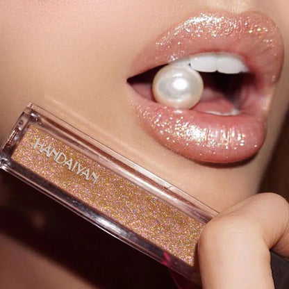 HANDAIYAN Diamond Glitter Lip Gloss Lips Makeup Rainbow Nude Pearl Matte Liquid Lipstick Makeup Cosmetics Matt Lipgloss Batom