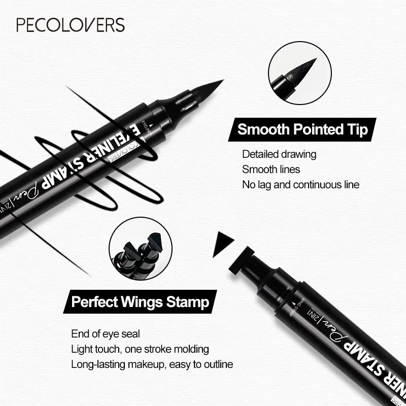 Big Seal Stamp Liquid Eyeliner Pen Waterproof Fast Dry Black Eye Liner Pencil With Eyeliner Cosmetic Double-ended Eyeliner