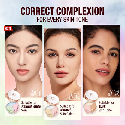 O.TWO.O 3-in-1 Loose Powder Face Powder Matte Long-lasting Lightweight Oil Control 3 Colors Finishing Powder Make-up for Women