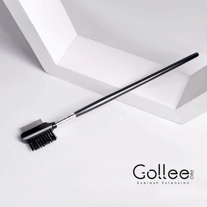 Gollee Eyelash Eyebrow Brush Comb 2 in1 Dual Purpose Eyelash Grooming Fiber Eyebrow Brush Pro Eye Makeup Tool Eyelash Comb Salon