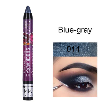 2 In 1 Pearlescent Eyeshadow Lipstick Stick Pencil Waterproof Glitter Matte Eye Shadow Makeup Pigment Silkworm Eyeshadow Pen