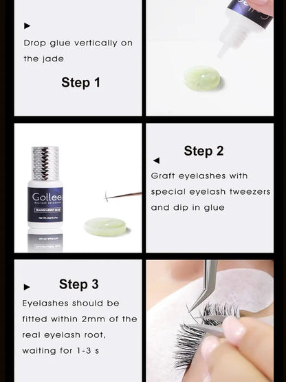 Gollee New Arrival Black Eyelash Glue For Eyelash Extension Wholesalers Professional Fast Drying Eyelash Extension Glue 0.5s
