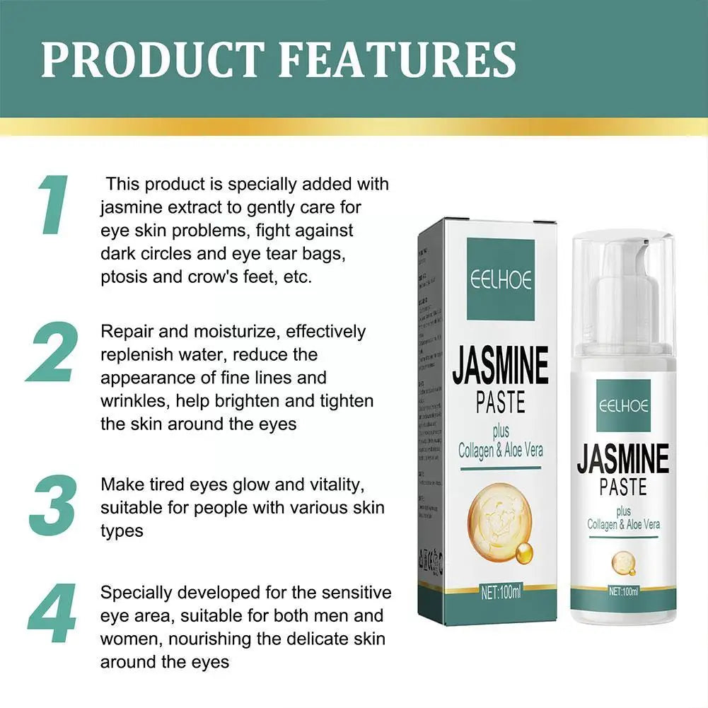 Jasmine Ointment - Airless Bottle 100ml Eye Cream Against Bags Crow's Eye Lid Shadow Tear Slip-On Circles Feet Dark and T9X6