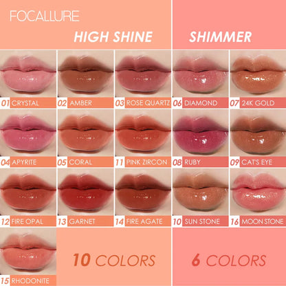 FOCALLURE Liquid Lipstick High Pigment Plumpling Lipgloss Waterproof Not-sticky Moisturizing Lip Balm Lip Tint Makeup Cosmetics