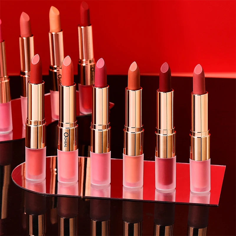 Dual Head 12 Colors Lips Makeup Lipstick Lip Gloss Long Lasting Moisture Lipstick Red Lip Matte Lipstick Waterproof Cosmetics