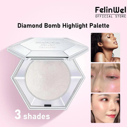FelinWel - Diamond Bomb Highlighter Plate, Reloaded Pressed Powder Highlighter