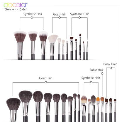 Docolor Makeup Brushes Set 29pcs Professional Natural Goat Hair Foundation Powder Eyeshadow Blushes Cosmetic Brushes With Bag