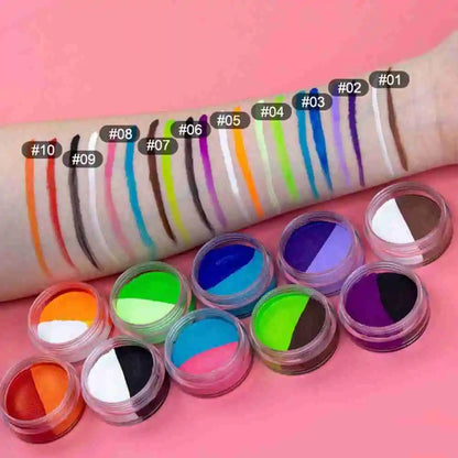 Water Activated Eyeliner Two-color fight color paint Fast-dry Pencil Smooth Eyeliner Pen Makeup Cream Eye Liner Liner cream