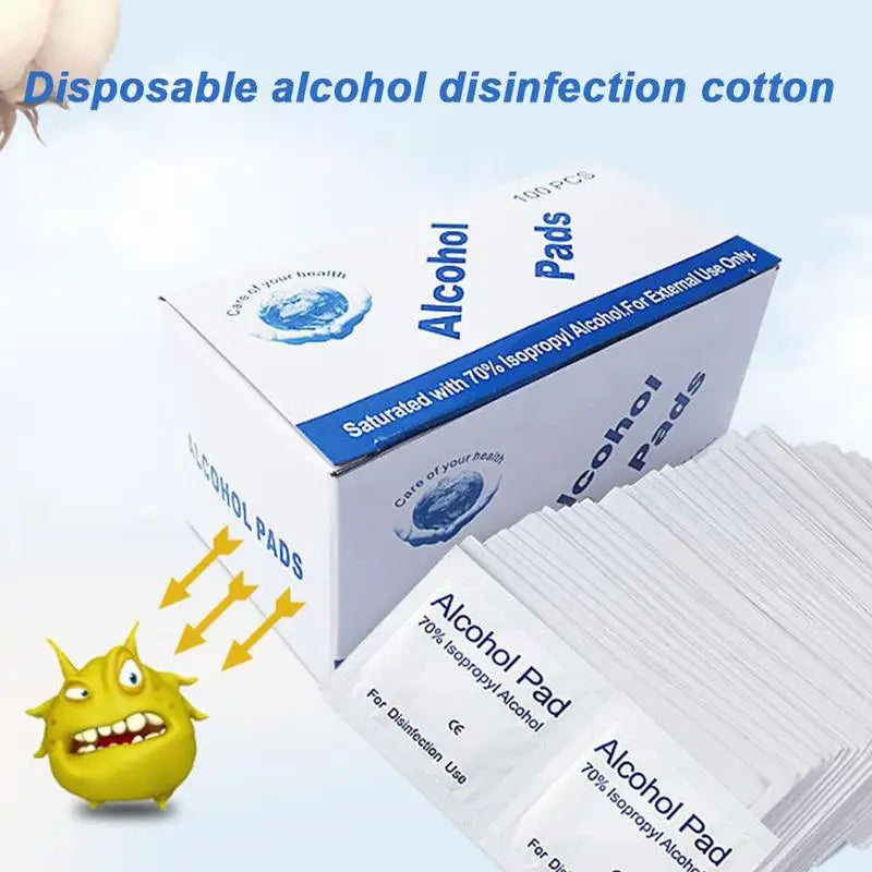 50/100 Pcs Alcohol Pad Nail Polish Remover Wet Wipe Disposable Disinfection Swab Pad Skin Cleaning Care Jewelry Phone Clean Wipe