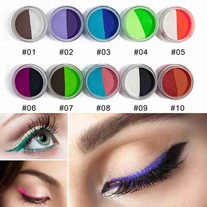 Water Activated Eyeliner Two-color fight color paint Fast-dry Pencil Smooth Eyeliner Pen Makeup Cream Eye Liner Liner cream