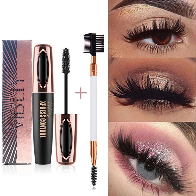 1 set 4D Silk Fiber Lashes Eyelash Mascara Quick Dry Waterproof Rimel Maquiagem Thick Lengthening Eyelash Extension Mascara