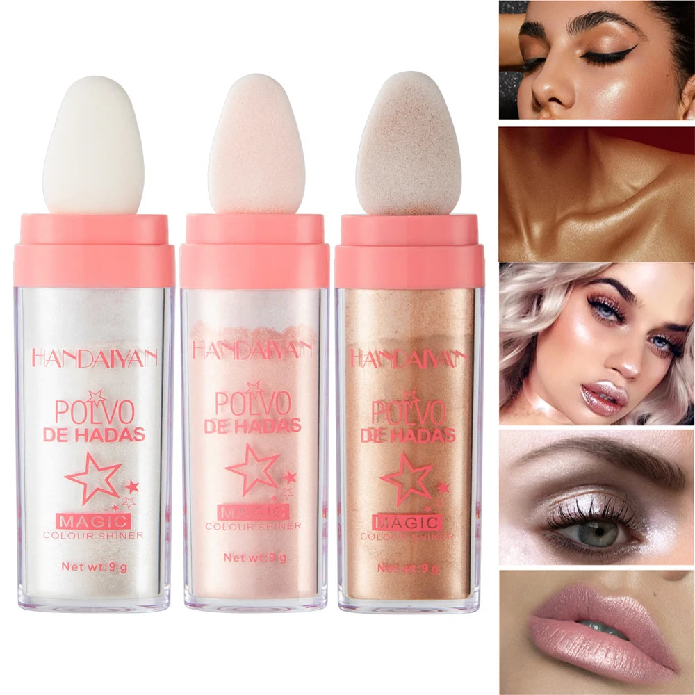 Shimmering Highlighter Powder High Gloss Illuminating Powder Professional Face Makeup Eyeshadow Lips Hair Body Glitter Make up