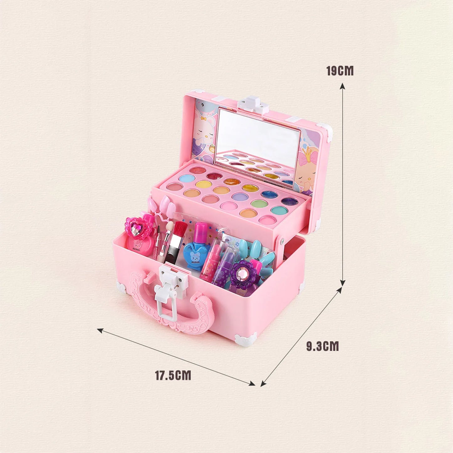 Kids Makeup Kit For Girl Washable Safe Cosmetics Toys Set Children Makeup Cosmetics Playing Box Play Set Safety Non-toxic Toys