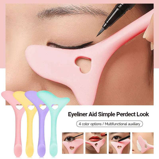 4 In 1 Silicone Eyeliner Stencils Wing Tips Eye Shadow Marscara Eye Makeup Aid Face Cream Mask Applicator Makeup Tool