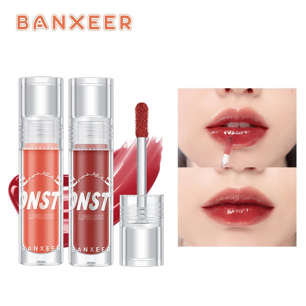 BANXEER Lip Gloss Tint Glitter Sexy Moisturizing Non-Sticky Long Lasting Quick Film Liquid Lipstick Lips Plumper Lips Makeup
