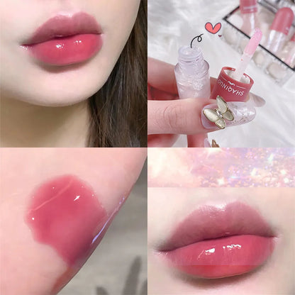 Mini Capsule Glitter Water Lip Gloss Lip Glaze Transparent Color Change Glass Lip Oil Waterproof Lasting Lipstick Lips Cosmetics