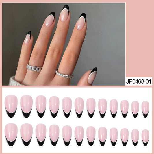 Cross border for wearing nail products, French manicure simple style nail patch press on nails