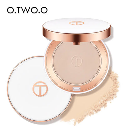 O.TWO.O Face Setting Powder Cushion Compact Powder Oil-Control 3 Colors Matte Smooth Finish Concealer Makeup Pressed Powder