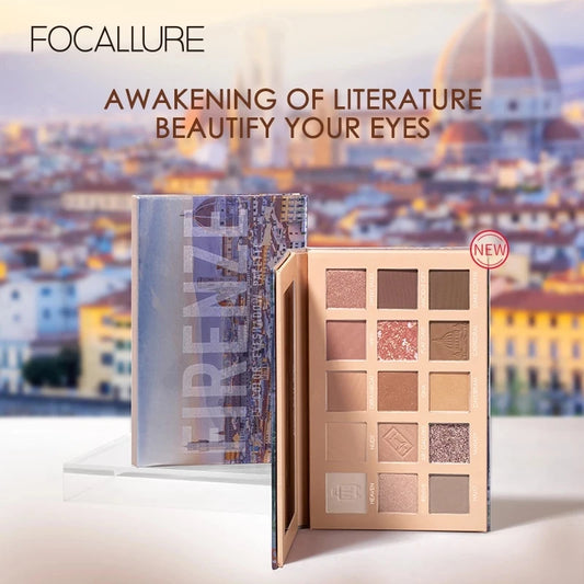 FOCALLURE FIRENZE Eye Shadow Palette 15 Colors Milk Coffee Earth Series Beauty Eye Makeup Waterpoof Matte Glitter Eyeshadow