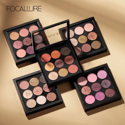 FOCALLURE 9 Colors Makeup Eyeshadow Palette Makeup Eyeshadow Palette Matte&Shimmer Smoky Eye Shadow Palette