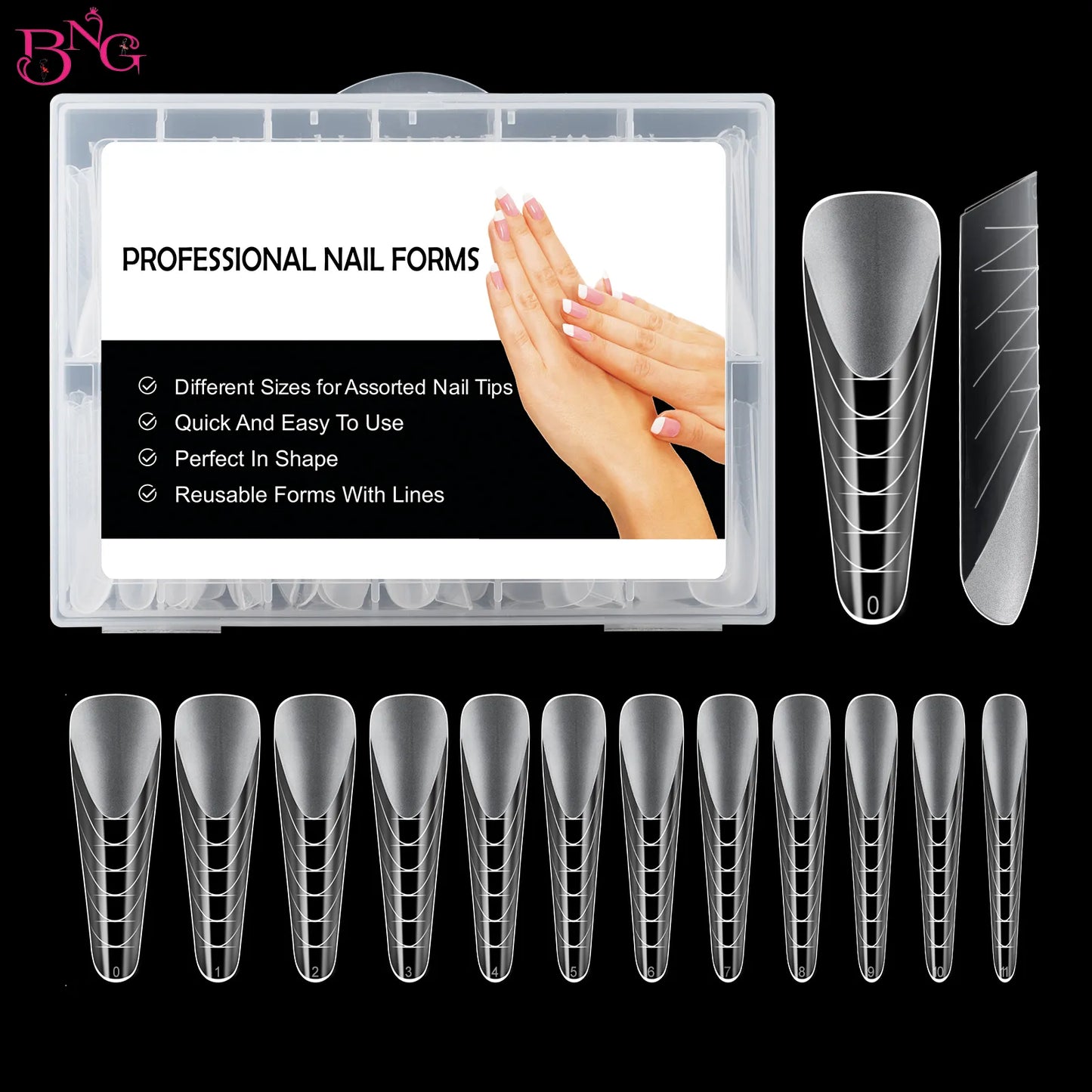 Matte Quick Building Nail Mold Tip Full Cover Dual Forms Nails Poly Nail Gel Extension Upper Mold Top False Tips Manicure Tools
