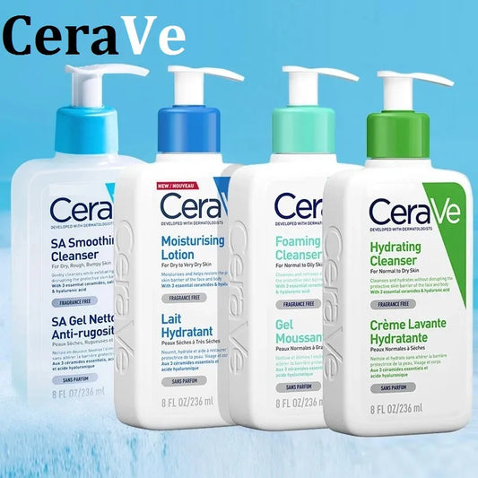 8 Style CeraVe Cleanser Hydrating Foaming Salicylic Acid Smoothing For Oily Dry Skin Moisturising Lotion Skin Care Product 236ml